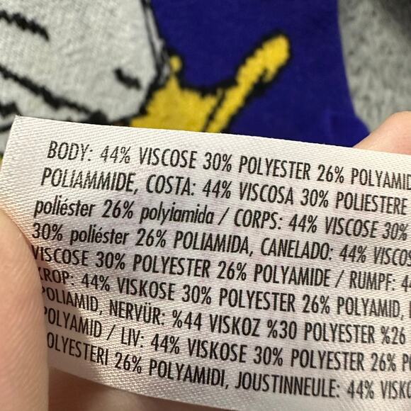 Disney Donald Duck Small Pullover Knit Sweater Crew Neck Large Donald Print Fun - Picture 9 of 10